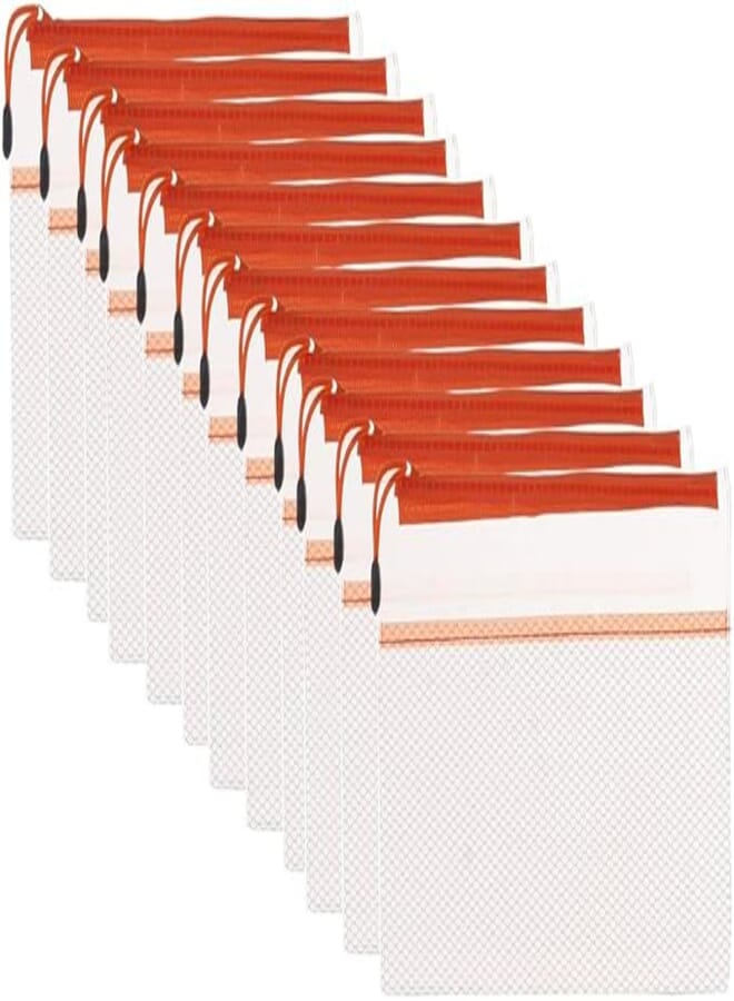 3A PVC B4 Plastic Binder 30 * 38 cm With Zipper Set Of 12 Pieces - Orange